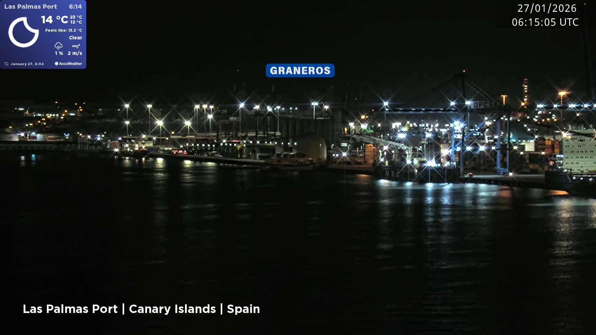 Las Palmas de Gran Canaria City & Port Live Cam - Las Palmas de Gran Canaria, Gran Canaria, Canary Islands (Canarias), Spain
