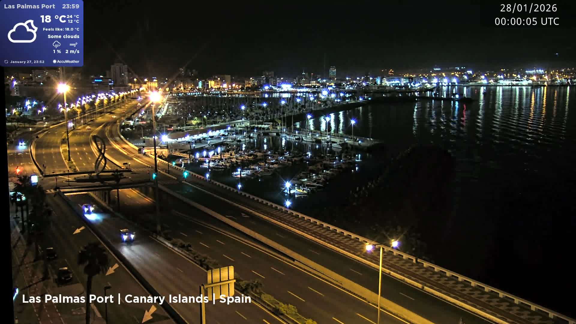 Las Palmas de Gran Canaria City & Port Live Cam - Las Palmas de Gran Canaria, Gran Canaria, Canary Islands (Canarias), Spain