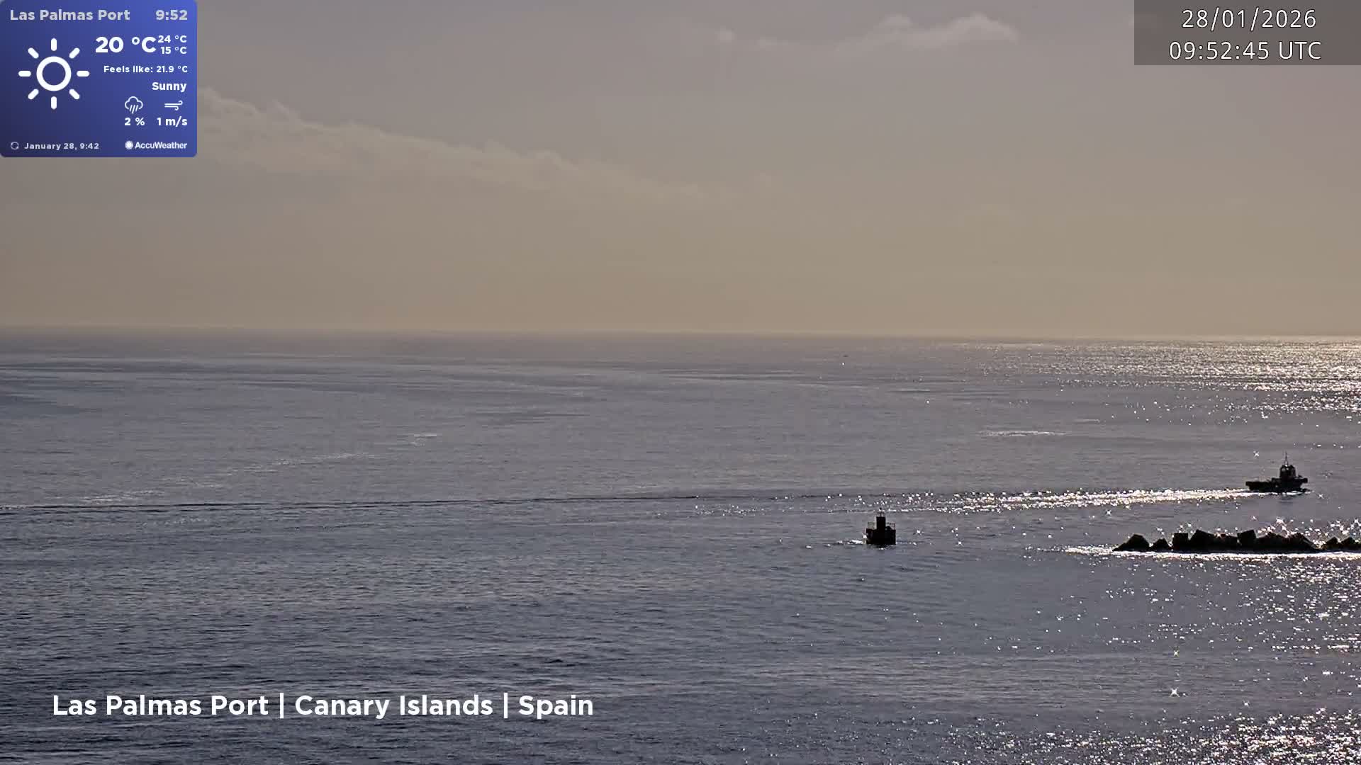 Las Palmas de Gran Canaria City & Port Live Cam - Las Palmas de Gran Canaria, Gran Canaria, Canary Islands (Canarias), Spain