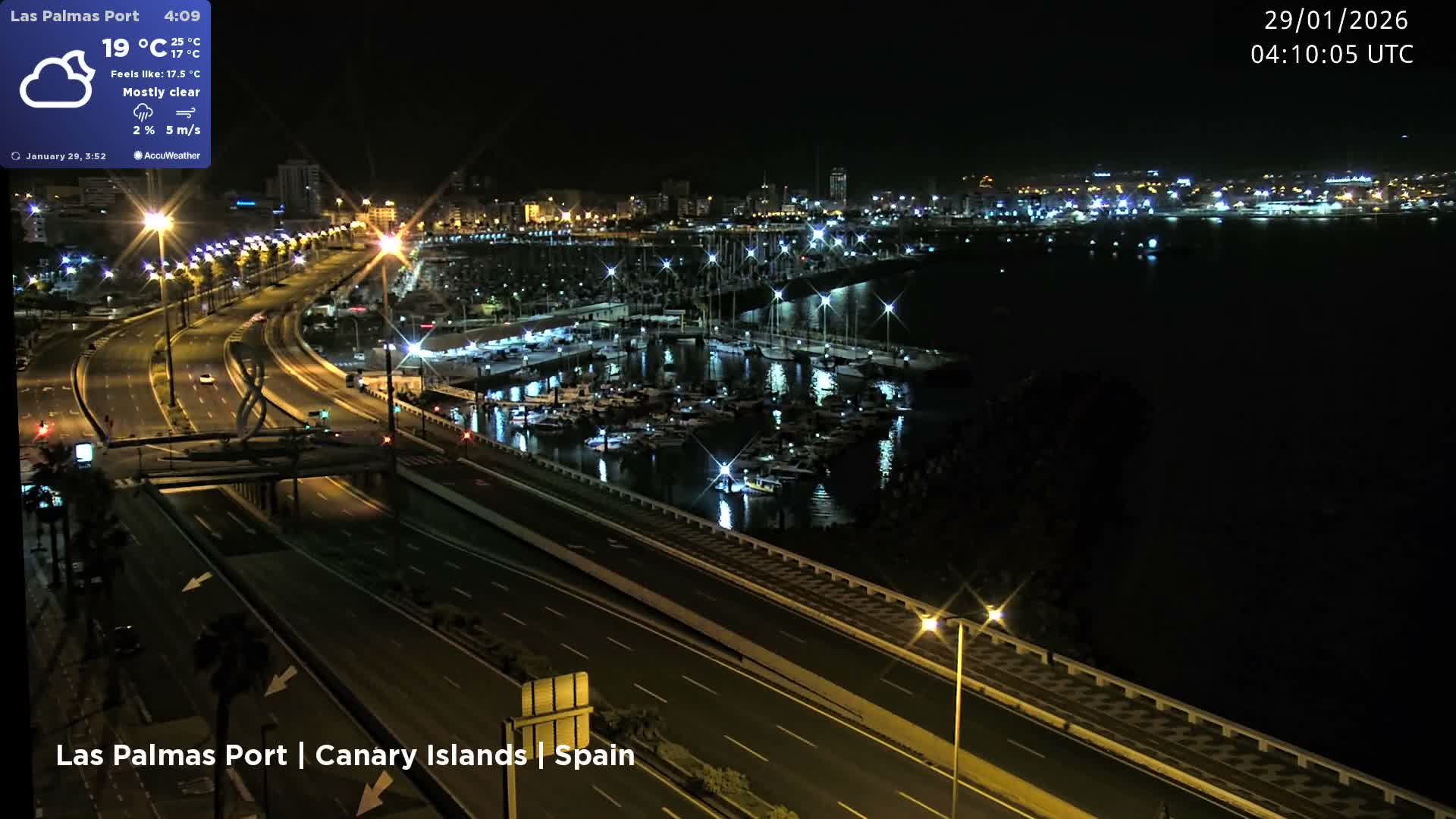 Las Palmas de Gran Canaria City & Port Live Cam - Las Palmas de Gran Canaria, Gran Canaria, Canary Islands (Canarias), Spain