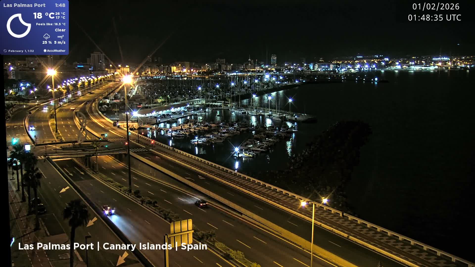 Las Palmas de Gran Canaria City & Port Live Cam - Las Palmas de Gran Canaria, Gran Canaria, Canary Islands (Canarias), Spain