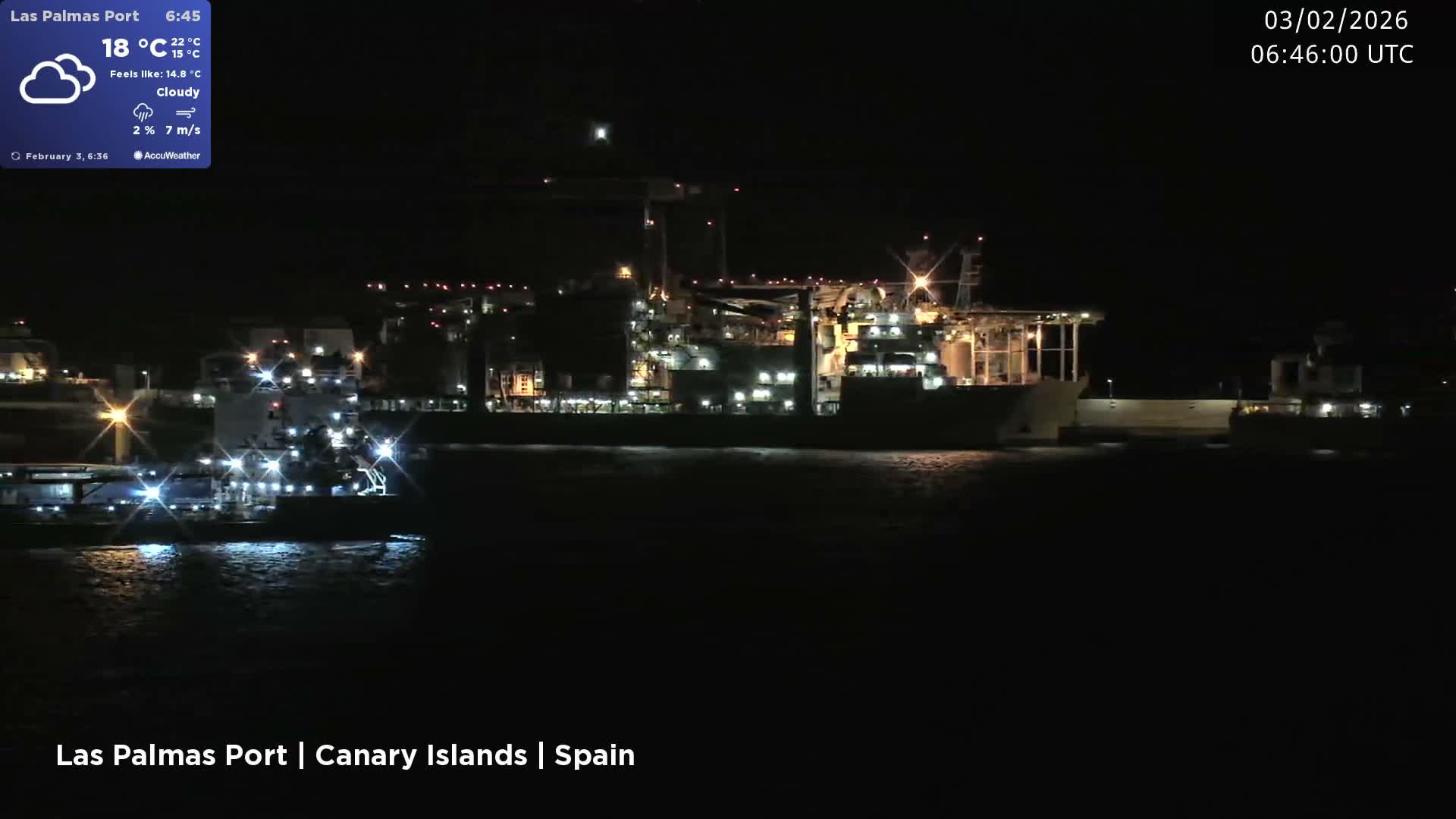 Las Palmas de Gran Canaria City & Port Live Cam - Las Palmas de Gran Canaria, Gran Canaria, Canary Islands (Canarias), Spain