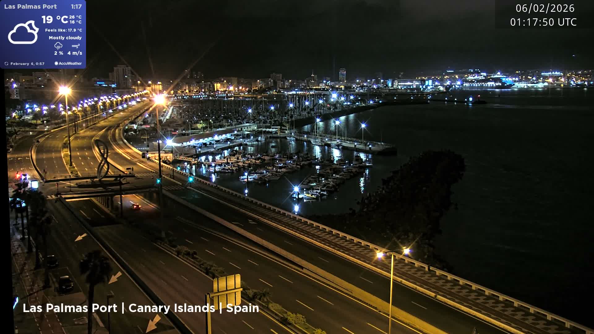 Las Palmas de Gran Canaria City & Port Live Cam - Las Palmas de Gran Canaria, Gran Canaria, Canary Islands (Canarias), Spain
