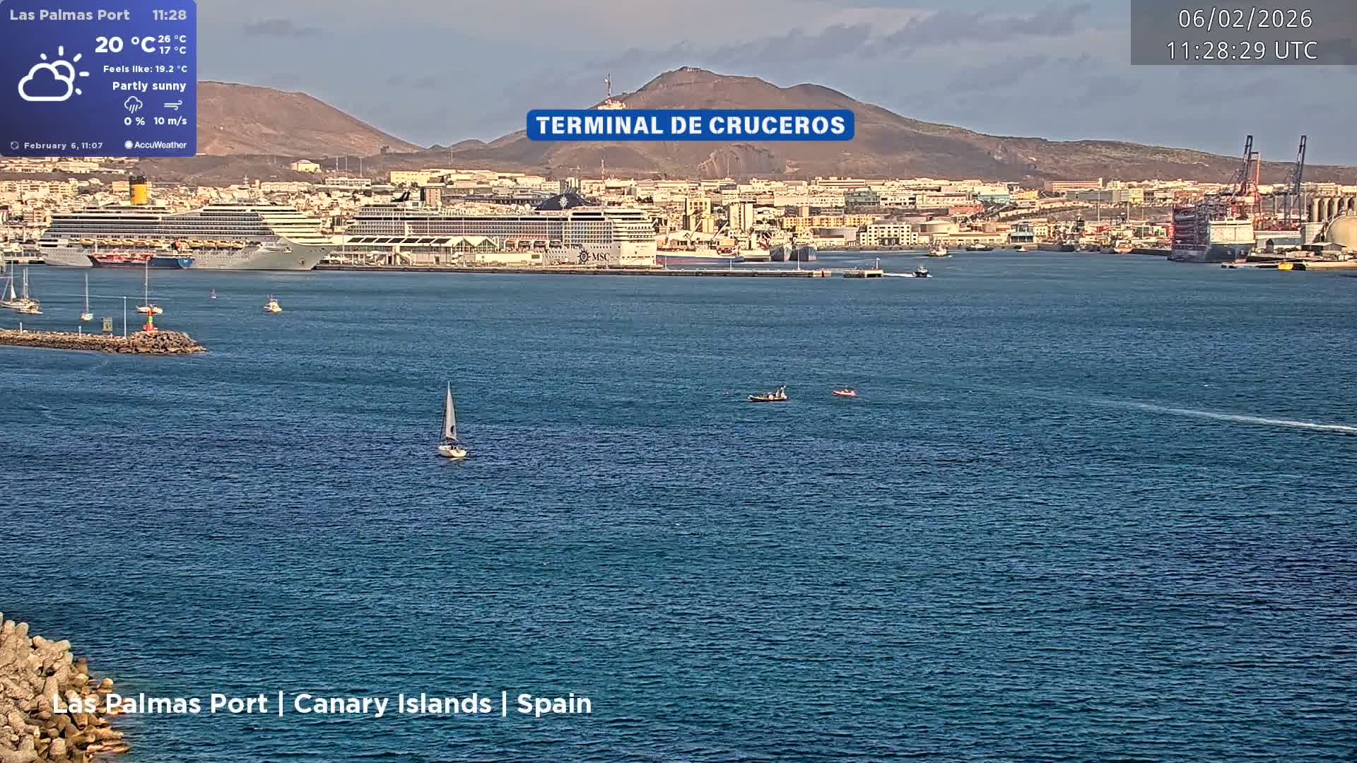 Las Palmas de Gran Canaria City & Port Live Cam - Las Palmas de Gran Canaria, Gran Canaria, Canary Islands (Canarias), Spain
