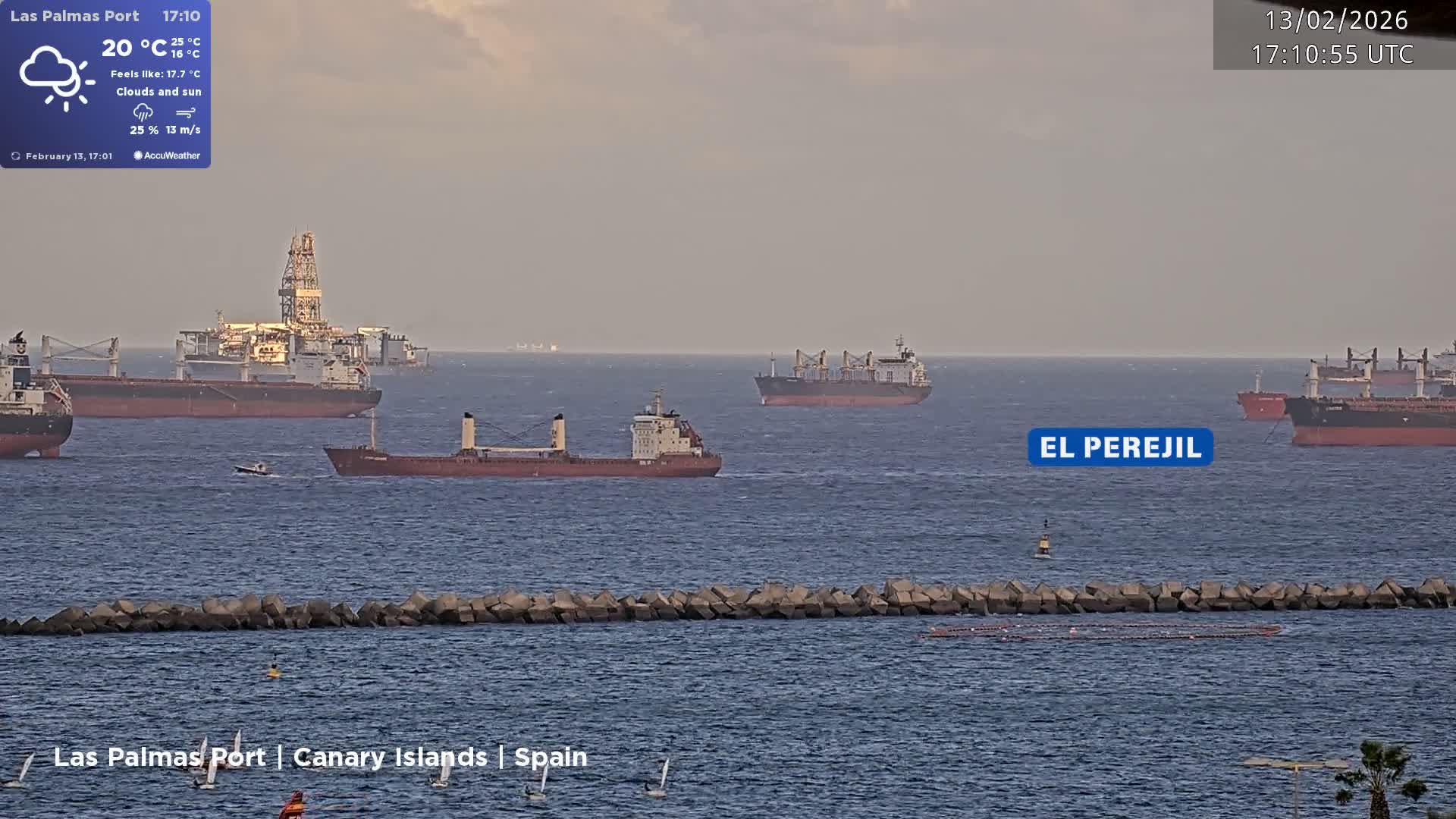 Las Palmas de Gran Canaria City & Port Live Cam - Las Palmas de Gran Canaria, Gran Canaria, Canary Islands (Canarias), Spain