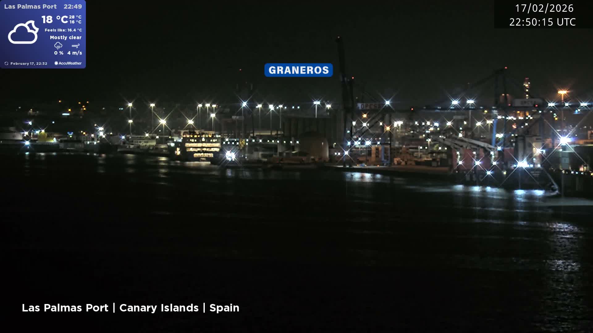 Las Palmas de Gran Canaria City & Port Live Cam - Las Palmas de Gran Canaria, Gran Canaria, Canary Islands (Canarias), Spain