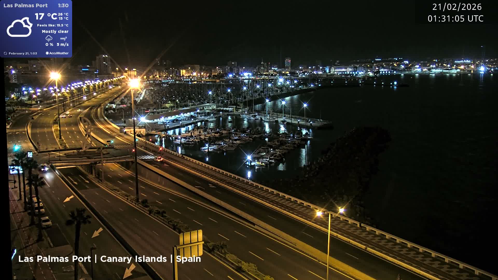 Las Palmas de Gran Canaria City & Port Live Cam - Las Palmas de Gran Canaria, Gran Canaria, Canary Islands (Canarias), Spain