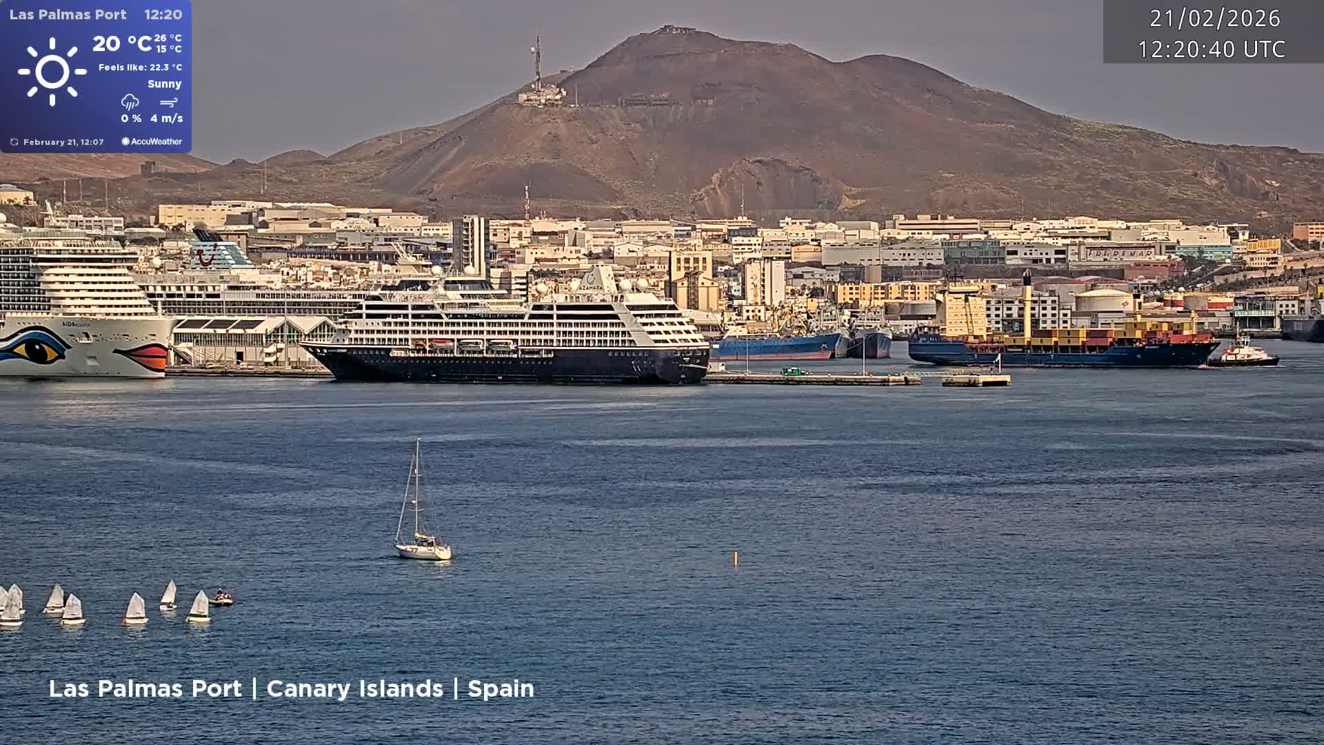 Las Palmas de Gran Canaria City & Port Live Cam - Las Palmas de Gran Canaria, Gran Canaria, Canary Islands (Canarias), Spain