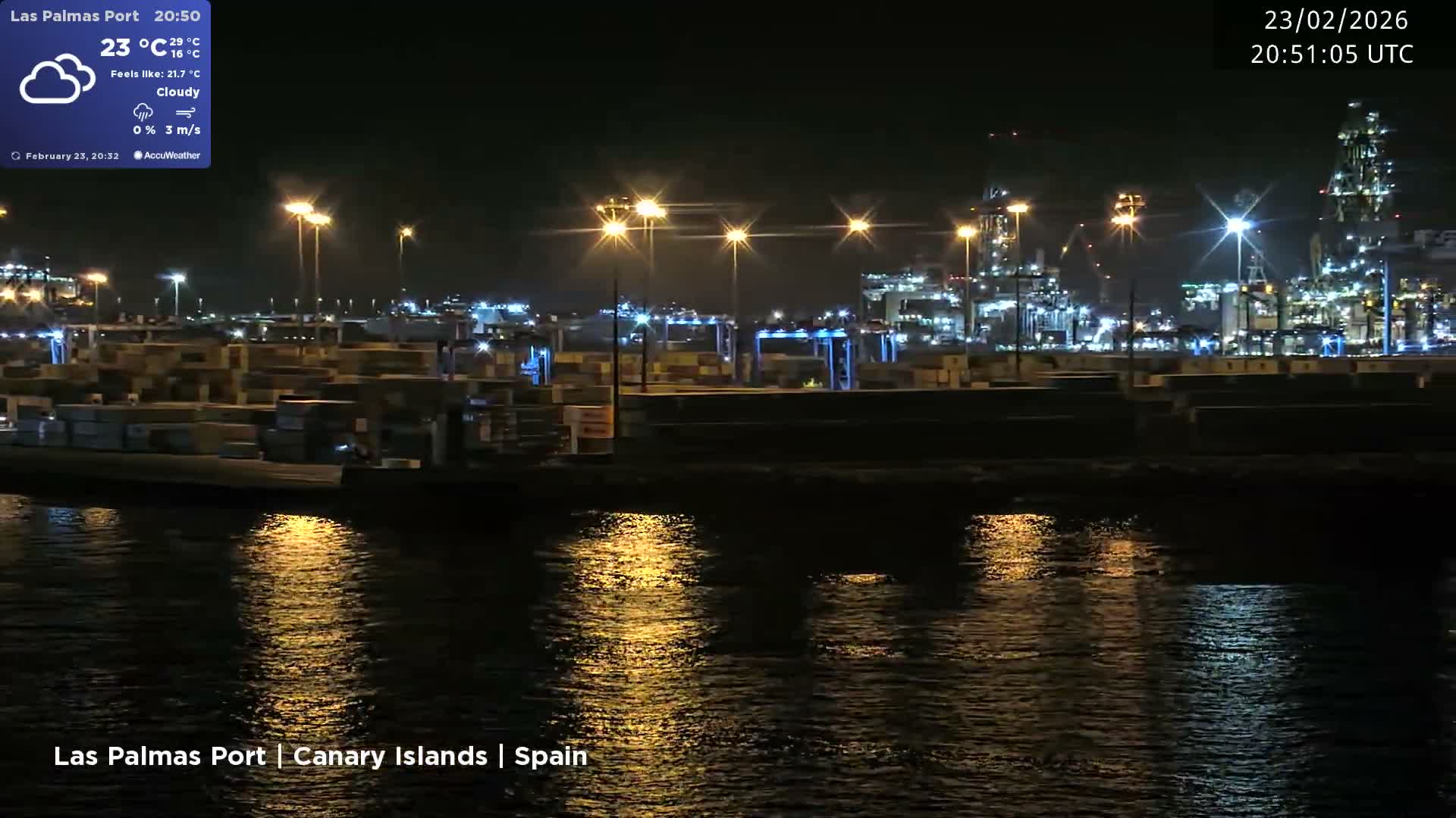 Las Palmas de Gran Canaria City & Port Live Cam - Las Palmas de Gran Canaria, Gran Canaria, Canary Islands (Canarias), Spain