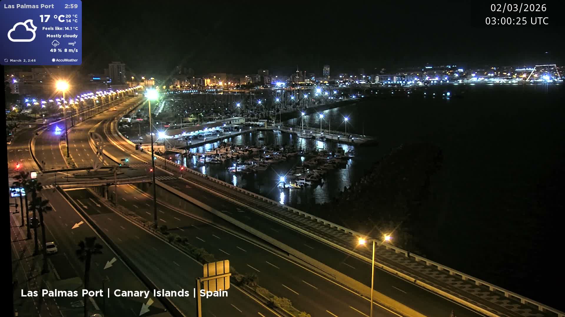 Las Palmas de Gran Canaria City & Port Live Cam - Las Palmas de Gran Canaria, Gran Canaria, Canary Islands (Canarias), Spain
