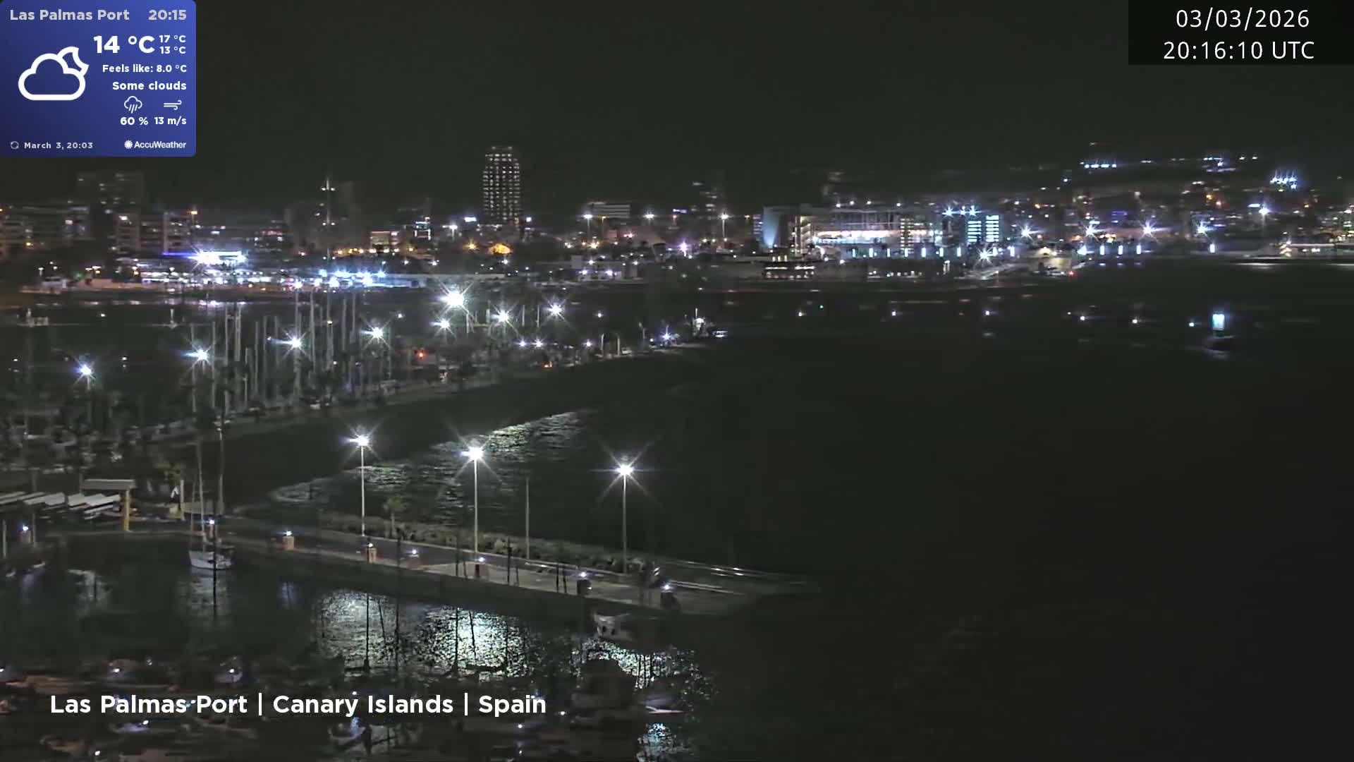 Las Palmas de Gran Canaria City & Port Live Cam - Las Palmas de Gran Canaria, Gran Canaria, Canary Islands (Canarias), Spain
