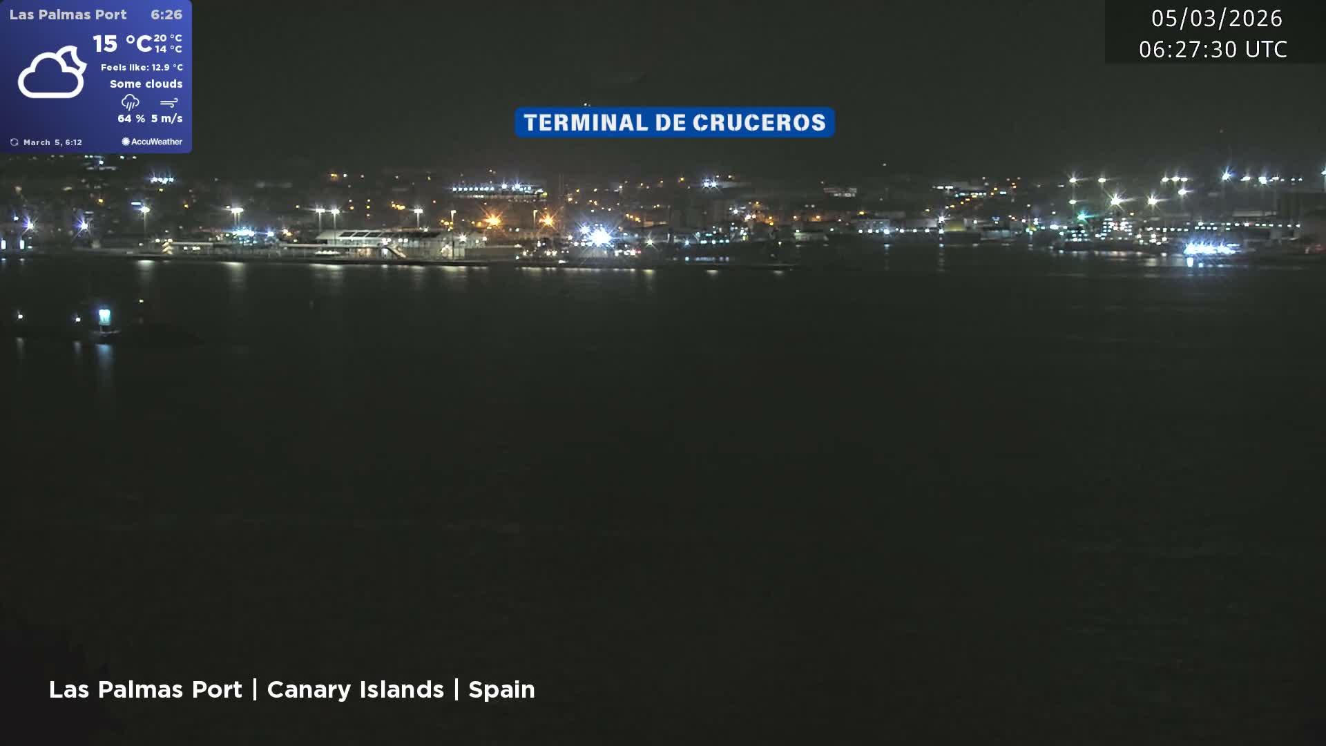 Las Palmas de Gran Canaria City & Port Live Cam - Las Palmas de Gran Canaria, Gran Canaria, Canary Islands (Canarias), Spain