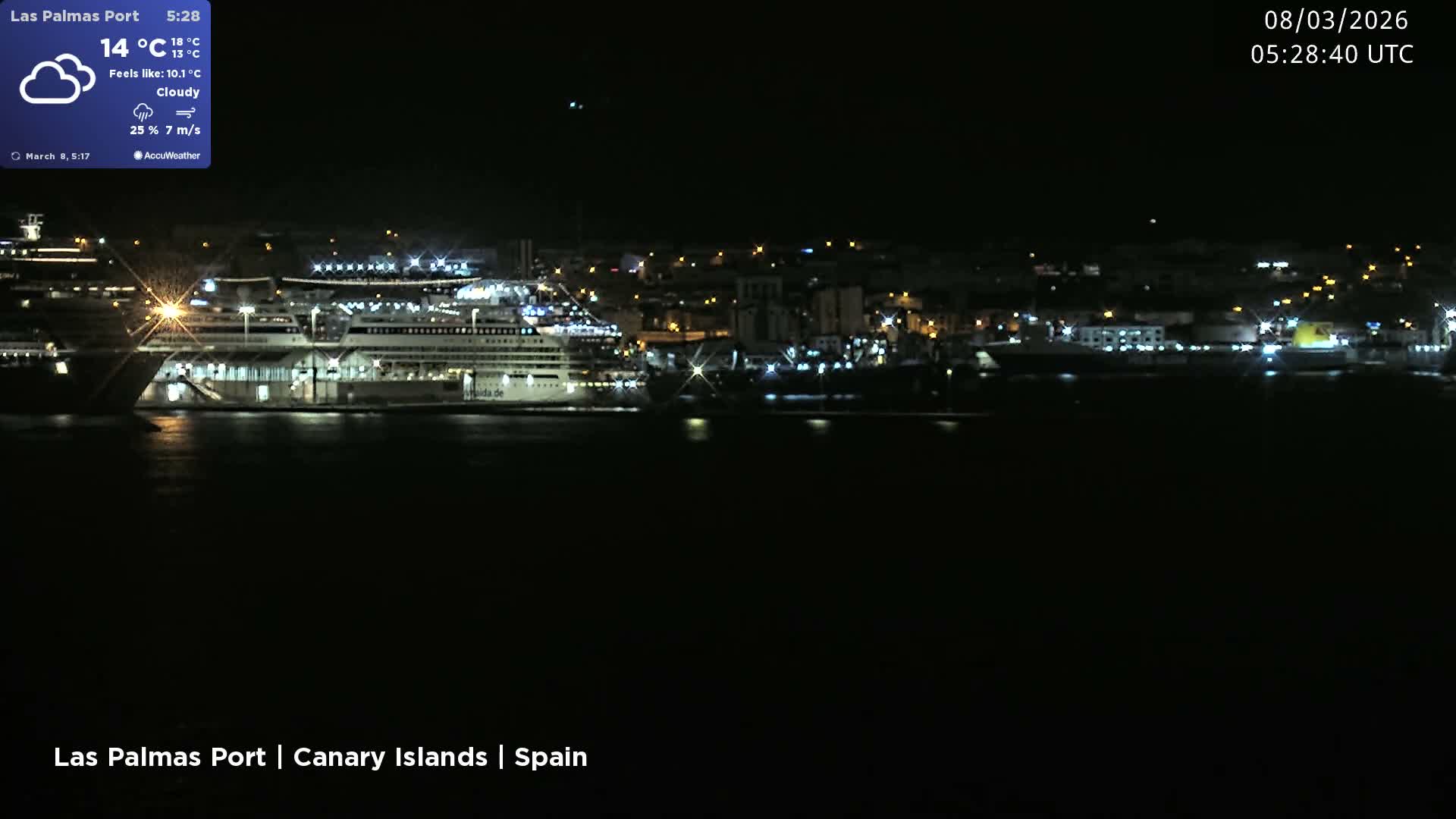 Las Palmas de Gran Canaria City & Port Live Cam - Las Palmas de Gran Canaria, Gran Canaria, Canary Islands (Canarias), Spain