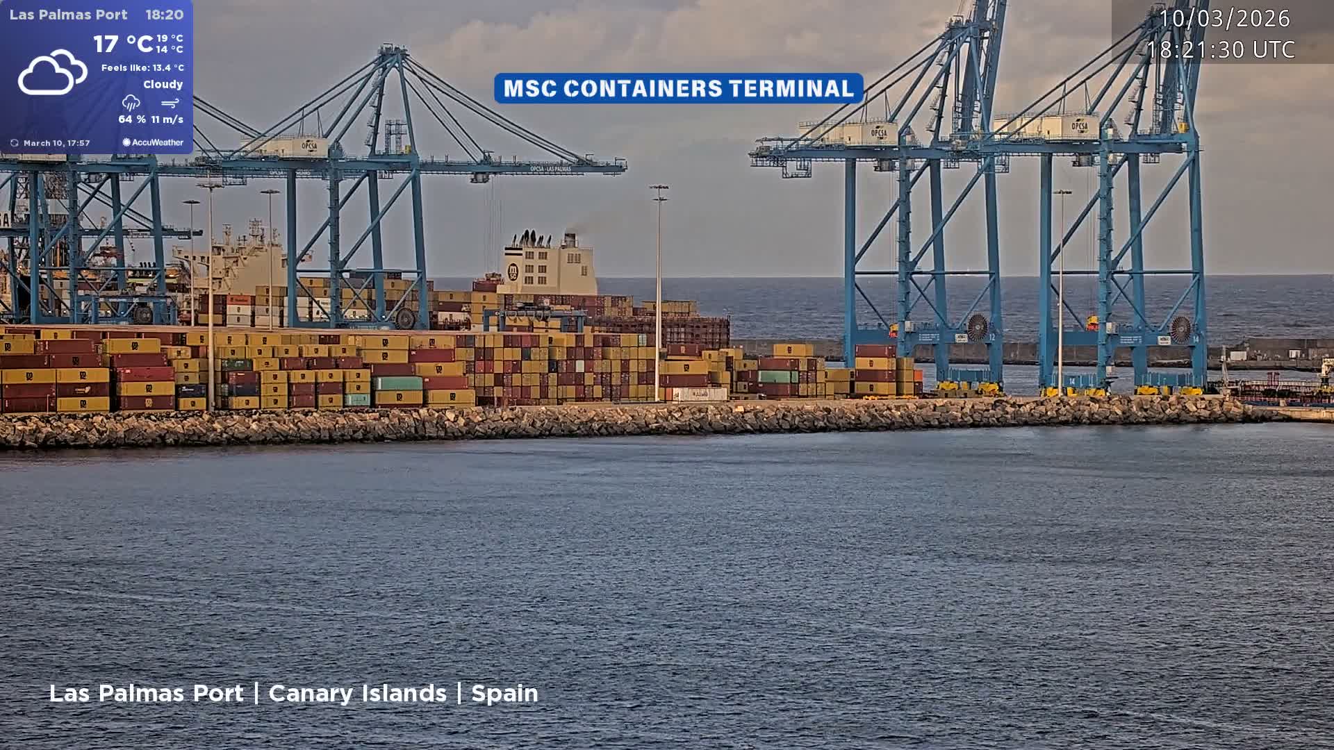 Las Palmas de Gran Canaria City & Port Live Cam - Las Palmas de Gran Canaria, Gran Canaria, Canary Islands (Canarias), Spain