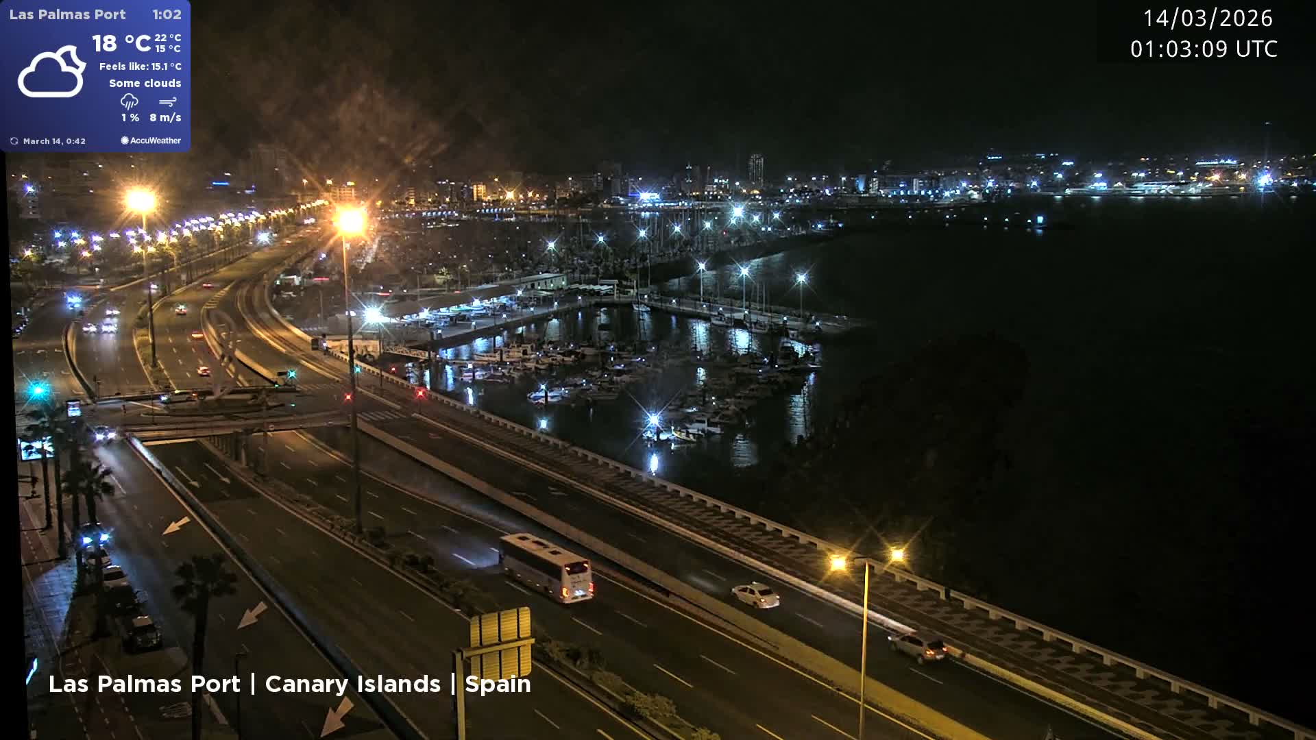Las Palmas de Gran Canaria City & Port Live Cam - Las Palmas de Gran Canaria, Gran Canaria, Canary Islands (Canarias), Spain