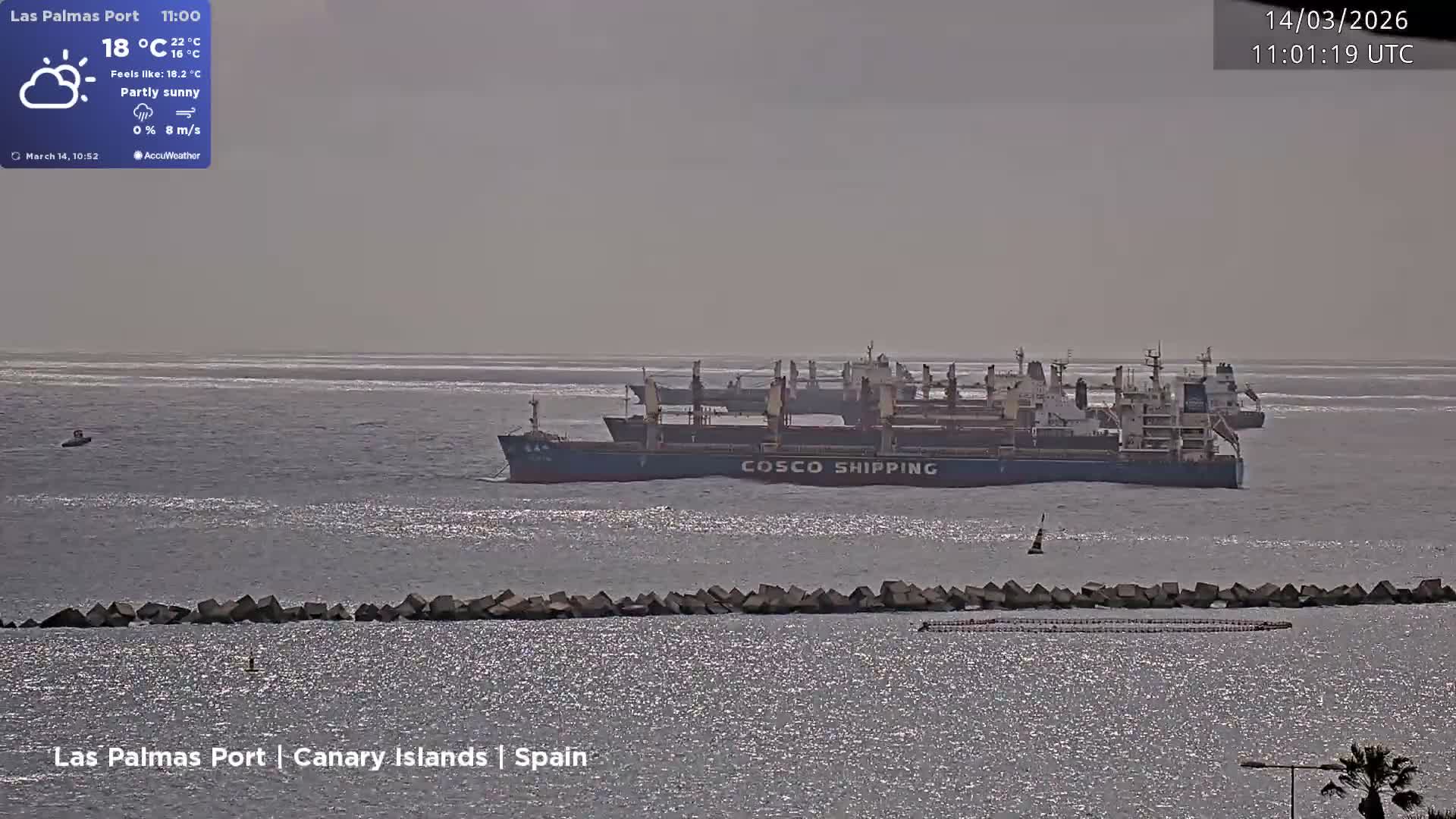 Las Palmas de Gran Canaria City & Port Live Cam - Las Palmas de Gran Canaria, Gran Canaria, Canary Islands (Canarias), Spain