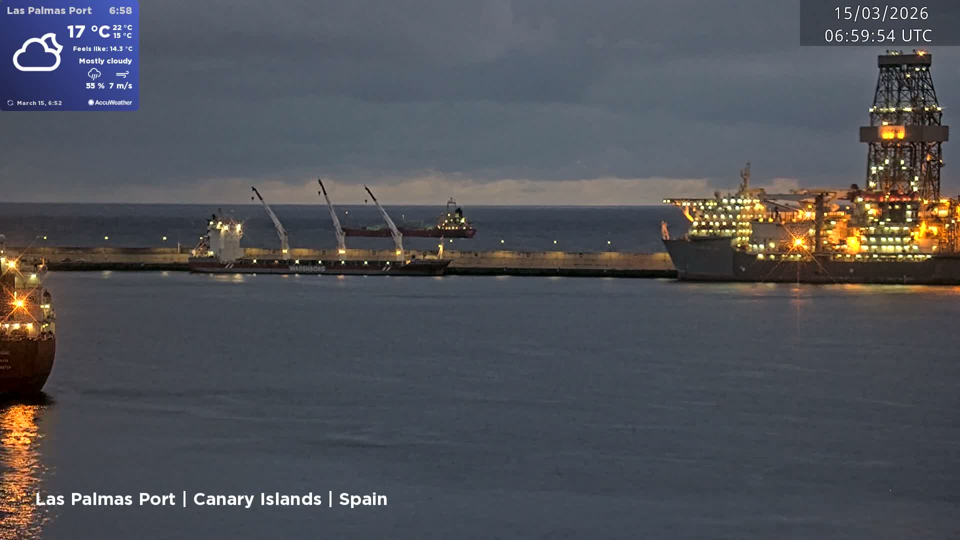 Las Palmas de Gran Canaria City & Port Live Cam - Las Palmas de Gran Canaria, Gran Canaria, Canary Islands (Canarias), Spain