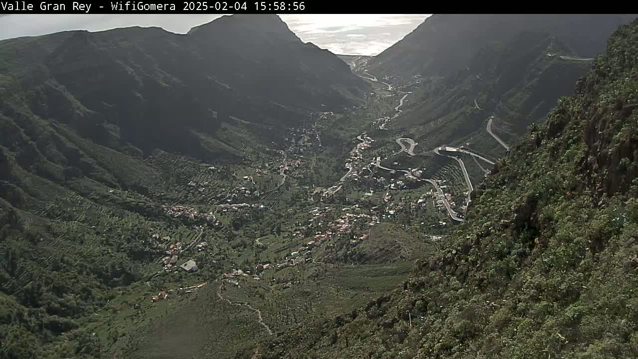 La Gomera, Valle Gran Rey & La Calera Live Cam -  Santa Cruz de Tenerife, Canary Islands, Spain