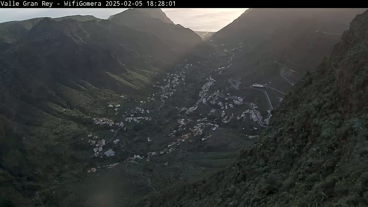 La Gomera, Valle Gran Rey & La Calera Live Cam -  Santa Cruz de Tenerife, Canary Islands, Spain