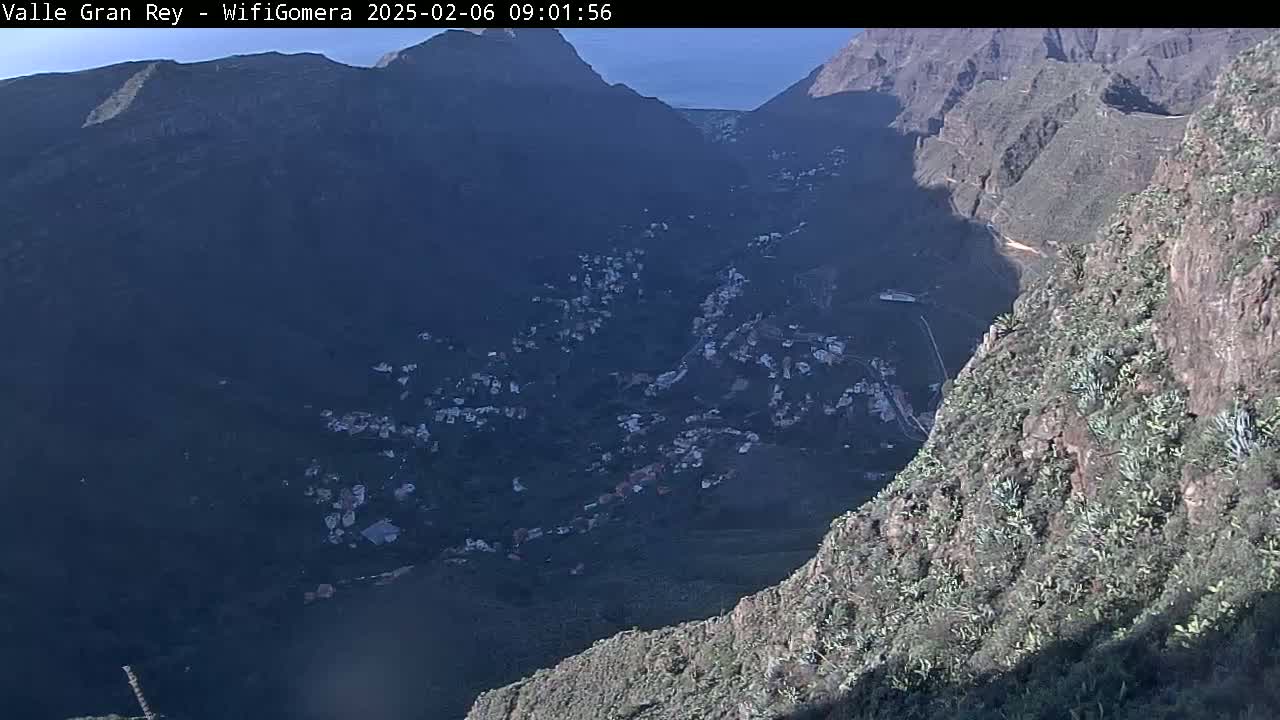 La Gomera, Valle Gran Rey & La Calera Live Cam -  Santa Cruz de Tenerife, Canary Islands, Spain