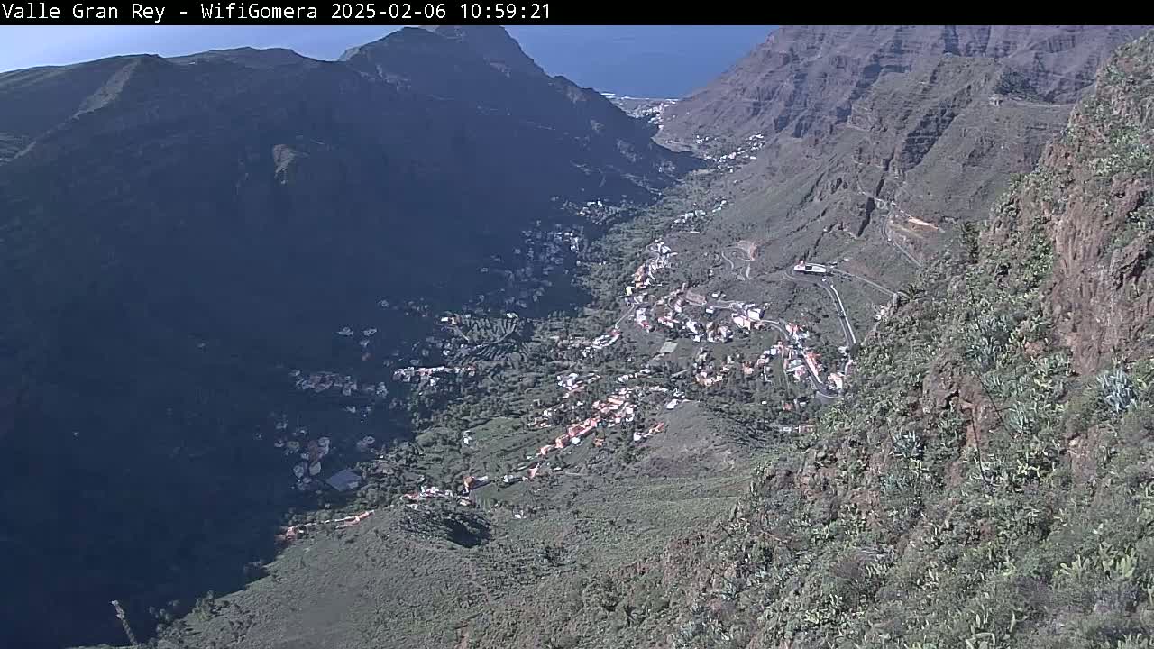 La Gomera, Valle Gran Rey & La Calera Live Cam -  Santa Cruz de Tenerife, Canary Islands, Spain