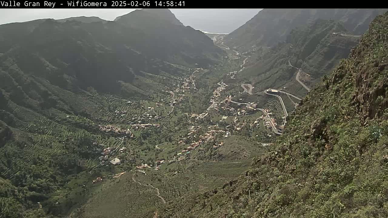 La Gomera, Valle Gran Rey & La Calera Live Cam -  Santa Cruz de Tenerife, Canary Islands, Spain