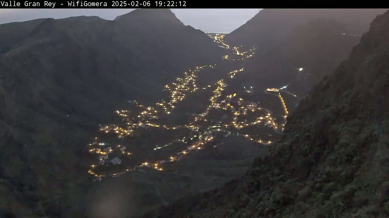 La Gomera, Valle Gran Rey & La Calera Live Cam -  Santa Cruz de Tenerife, Canary Islands, Spain