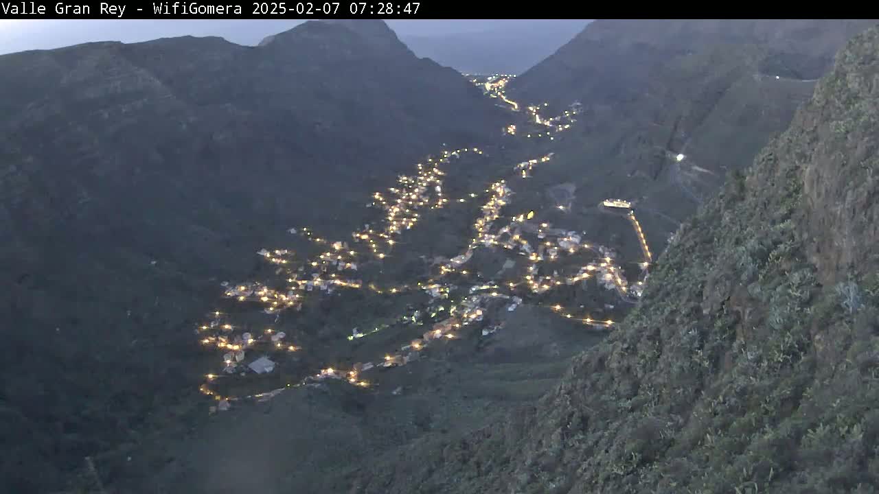 La Gomera, Valle Gran Rey & La Calera Live Cam -  Santa Cruz de Tenerife, Canary Islands, Spain