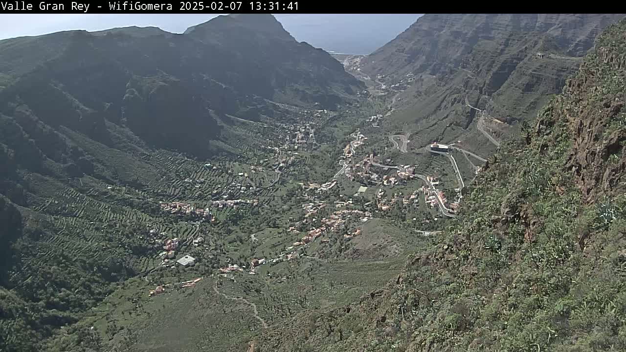 La Gomera, Valle Gran Rey & La Calera Live Cam -  Santa Cruz de Tenerife, Canary Islands, Spain