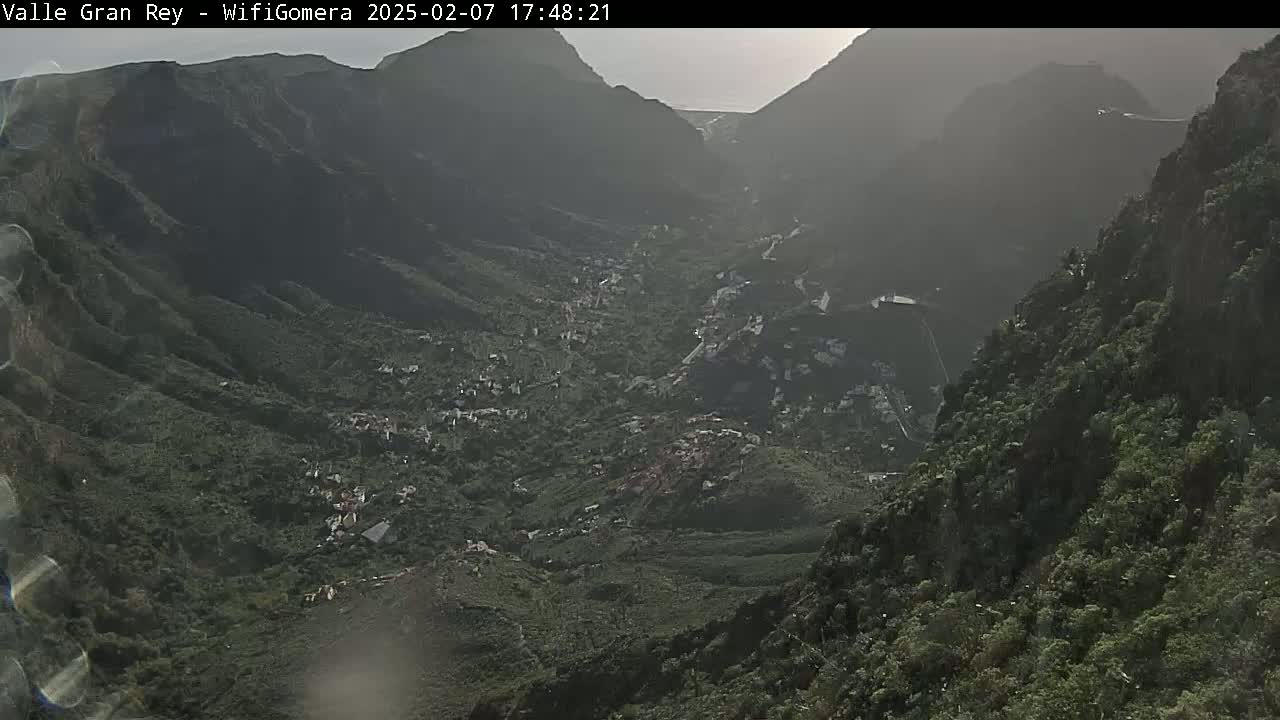 La Gomera, Valle Gran Rey & La Calera Live Cam -  Santa Cruz de Tenerife, Canary Islands, Spain