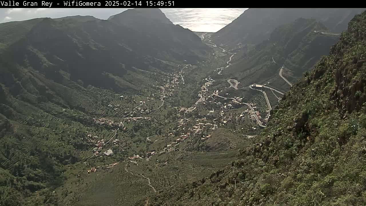 La Gomera, Valle Gran Rey & La Calera Live Cam -  Santa Cruz de Tenerife, Canary Islands, Spain