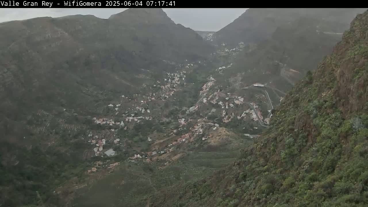 La Gomera, Valle Gran Rey & La Calera Live Cam -  Santa Cruz de Tenerife, Canary Islands, Spain