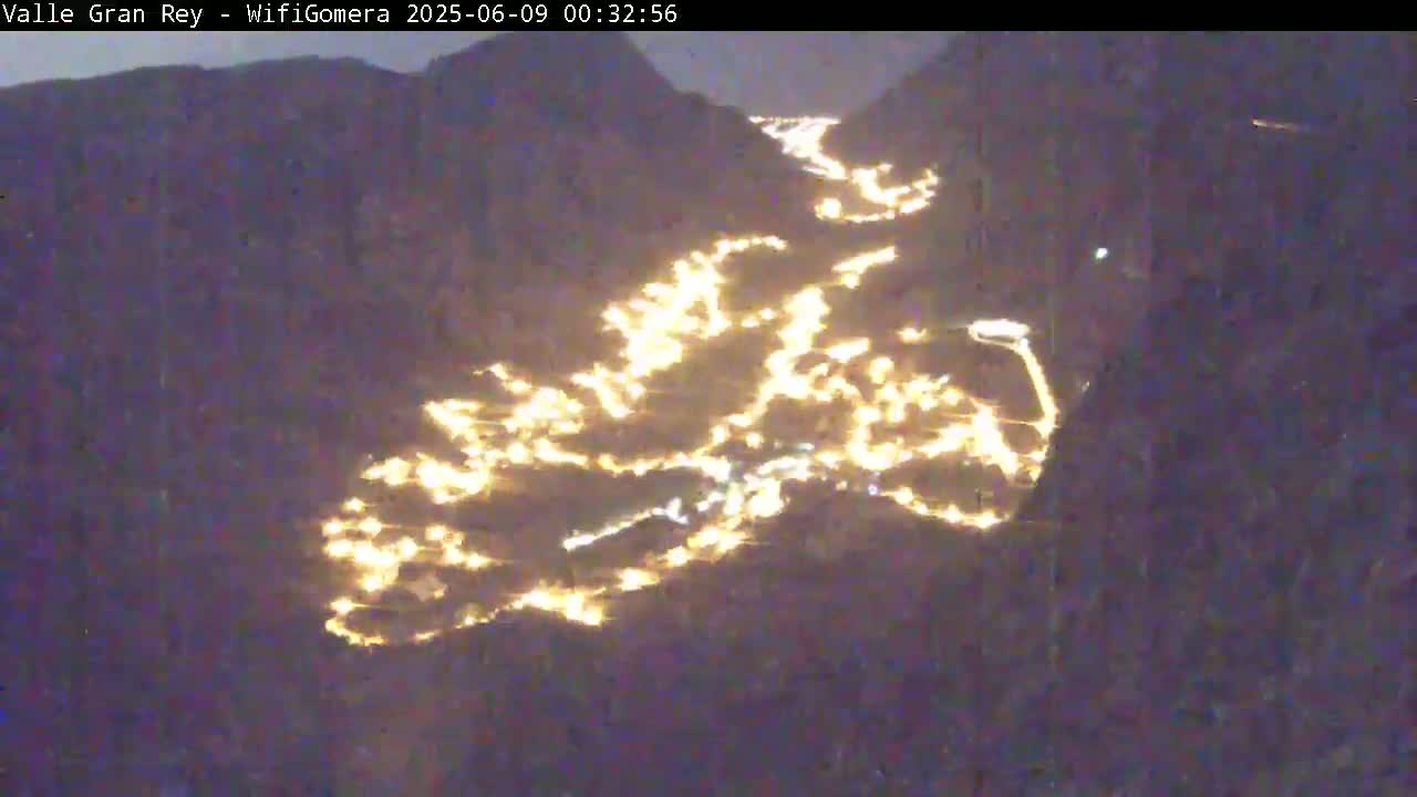 La Gomera, Valle Gran Rey & La Calera Live Cam -  Santa Cruz de Tenerife, Canary Islands, Spain