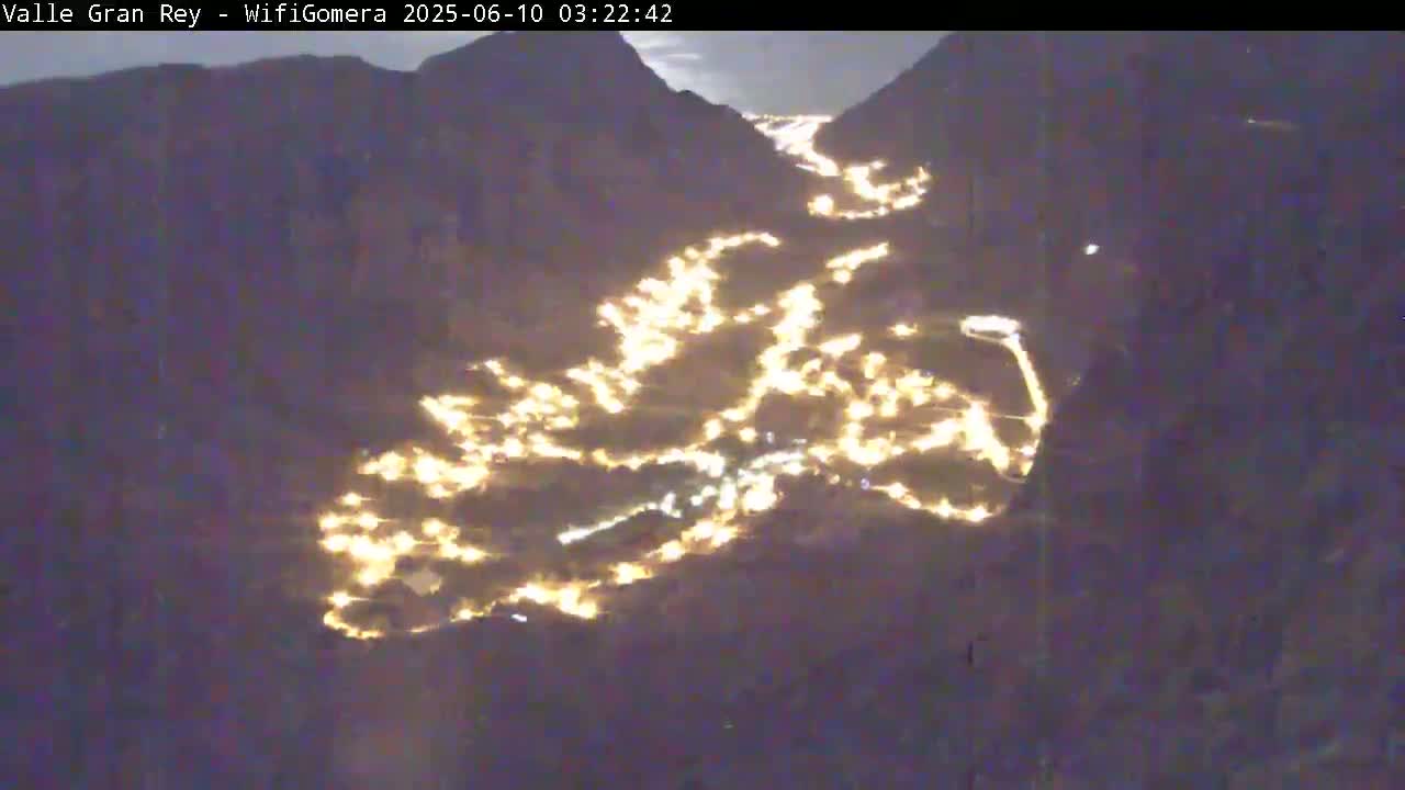 La Gomera, Valle Gran Rey & La Calera Live Cam -  Santa Cruz de Tenerife, Canary Islands, Spain
