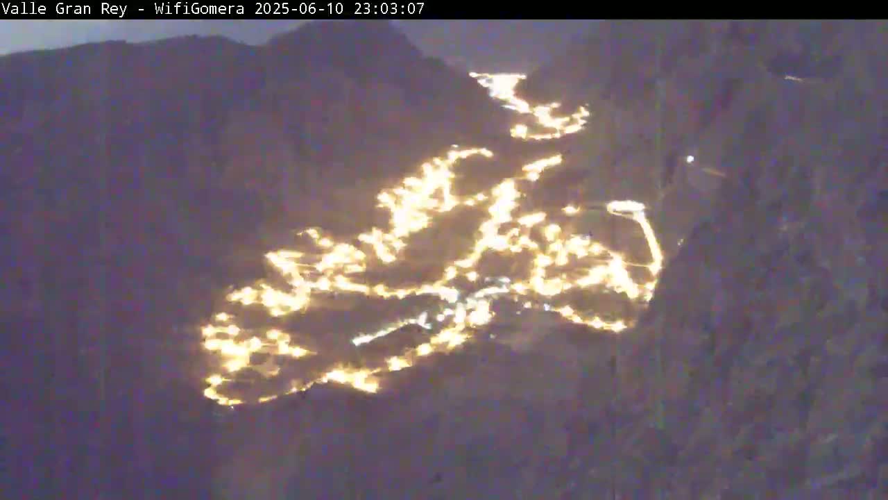 La Gomera, Valle Gran Rey & La Calera Live Cam -  Santa Cruz de Tenerife, Canary Islands, Spain