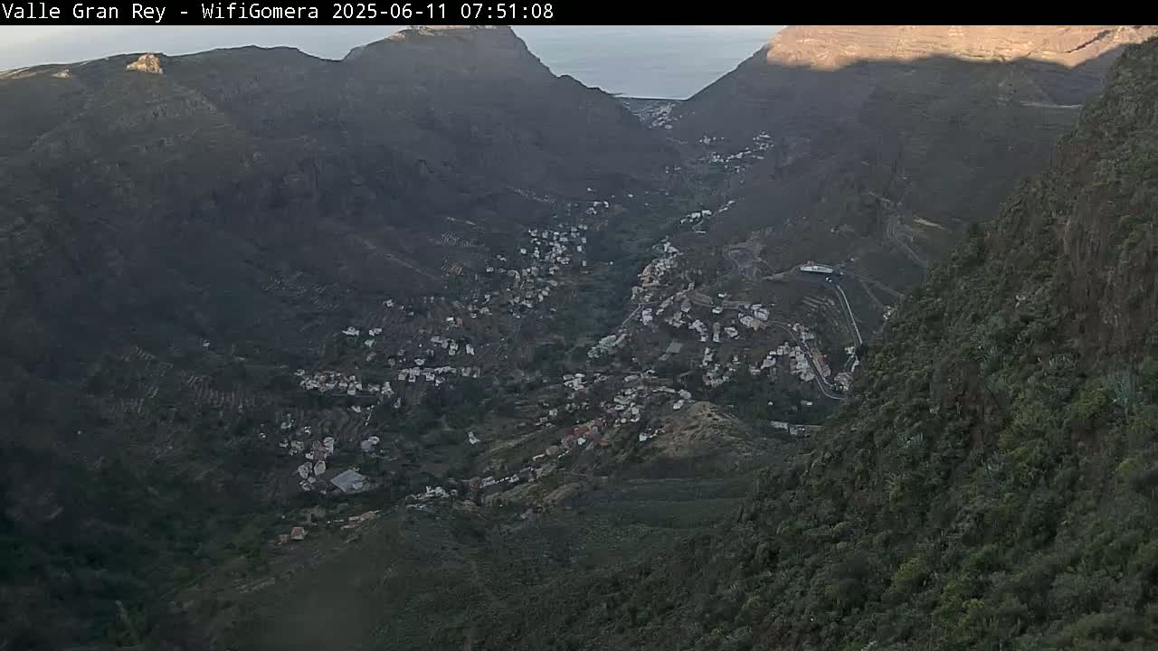 La Gomera, Valle Gran Rey & La Calera Live Cam -  Santa Cruz de Tenerife, Canary Islands, Spain