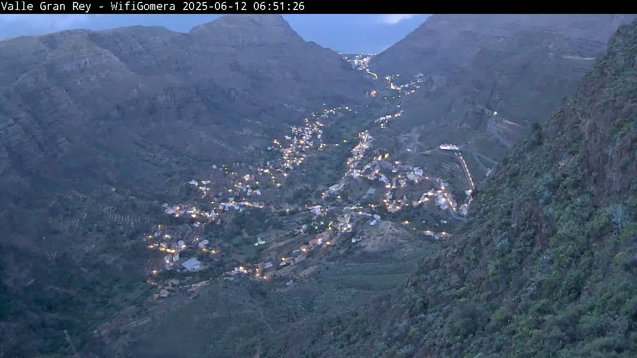 La Gomera, Valle Gran Rey & La Calera Live Cam -  Santa Cruz de Tenerife, Canary Islands, Spain