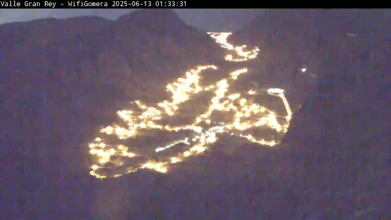 La Gomera, Valle Gran Rey & La Calera Live Cam -  Santa Cruz de Tenerife, Canary Islands, Spain
