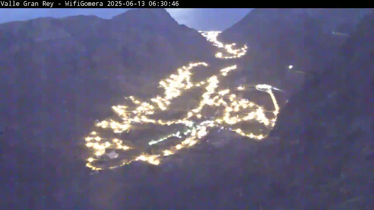 La Gomera, Valle Gran Rey & La Calera Live Cam -  Santa Cruz de Tenerife, Canary Islands, Spain