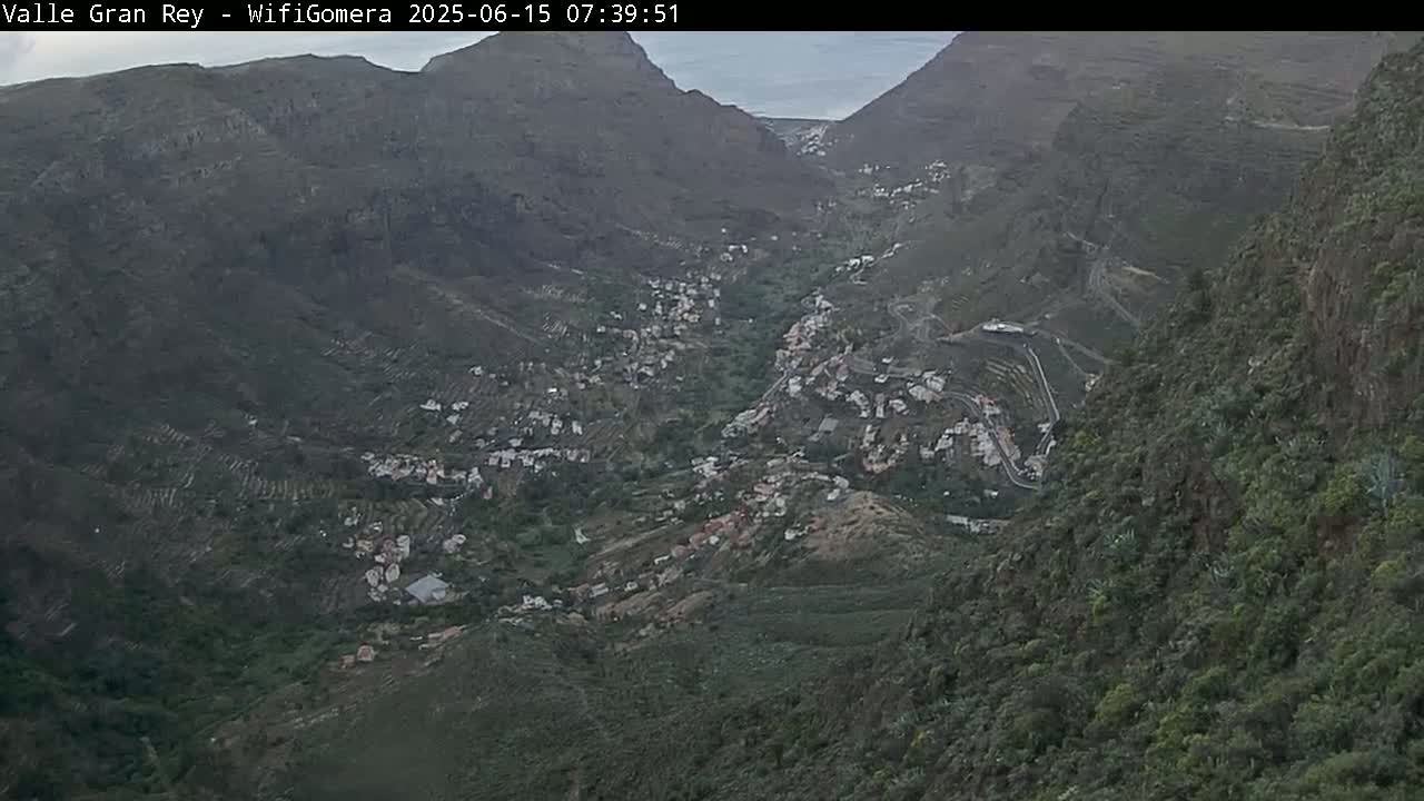 La Gomera, Valle Gran Rey & La Calera Live Cam -  Santa Cruz de Tenerife, Canary Islands, Spain