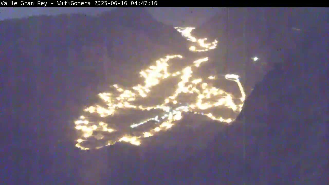 La Gomera, Valle Gran Rey & La Calera Live Cam -  Santa Cruz de Tenerife, Canary Islands, Spain