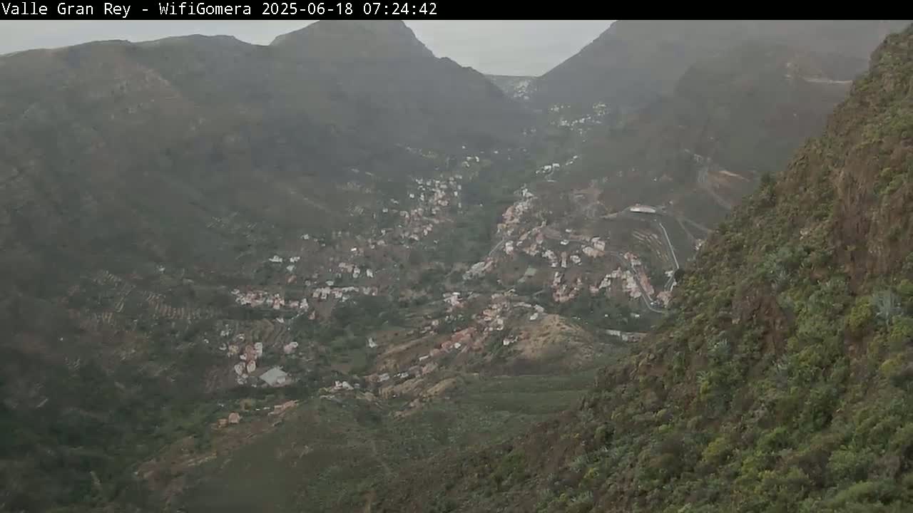 La Gomera, Valle Gran Rey & La Calera Live Cam -  Santa Cruz de Tenerife, Canary Islands, Spain