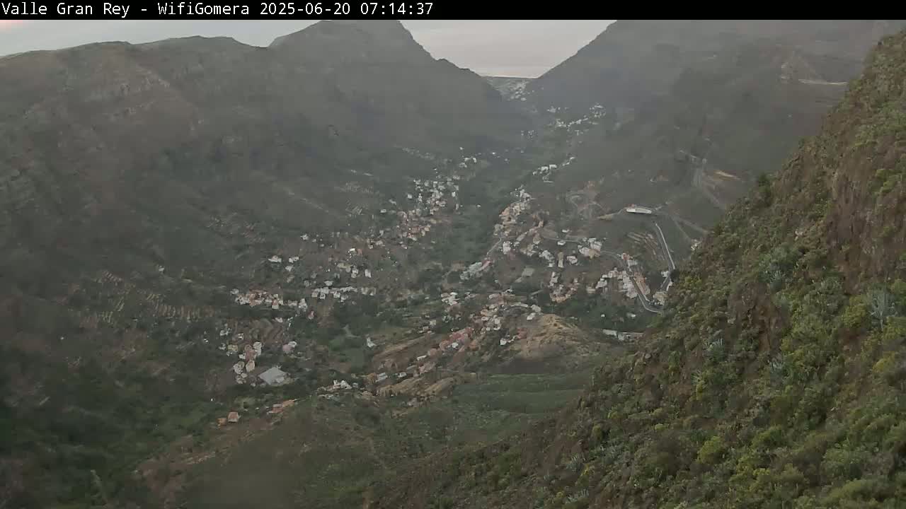 La Gomera, Valle Gran Rey & La Calera Live Cam -  Santa Cruz de Tenerife, Canary Islands, Spain