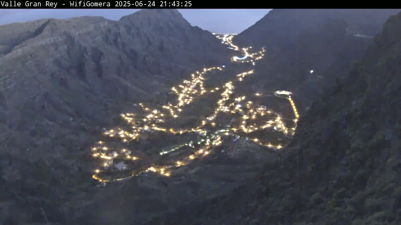 La Gomera, Valle Gran Rey & La Calera Live Cam -  Santa Cruz de Tenerife, Canary Islands, Spain