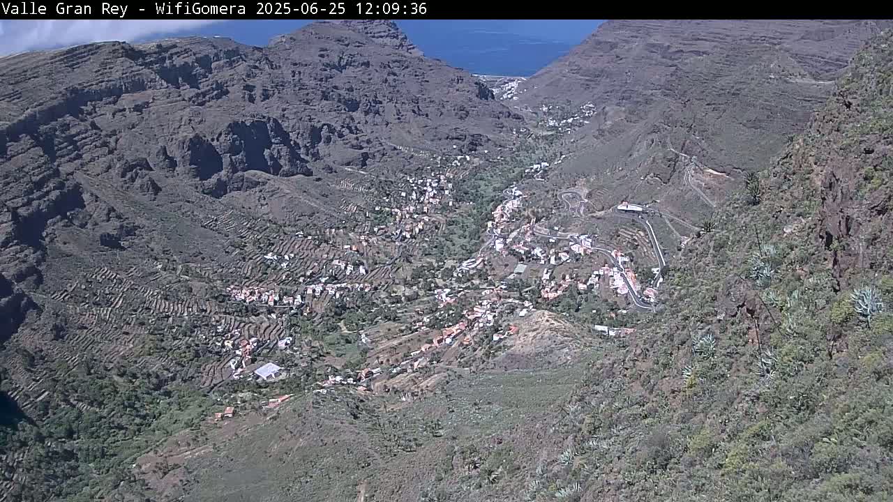 La Gomera, Valle Gran Rey & La Calera Live Cam -  Santa Cruz de Tenerife, Canary Islands, Spain