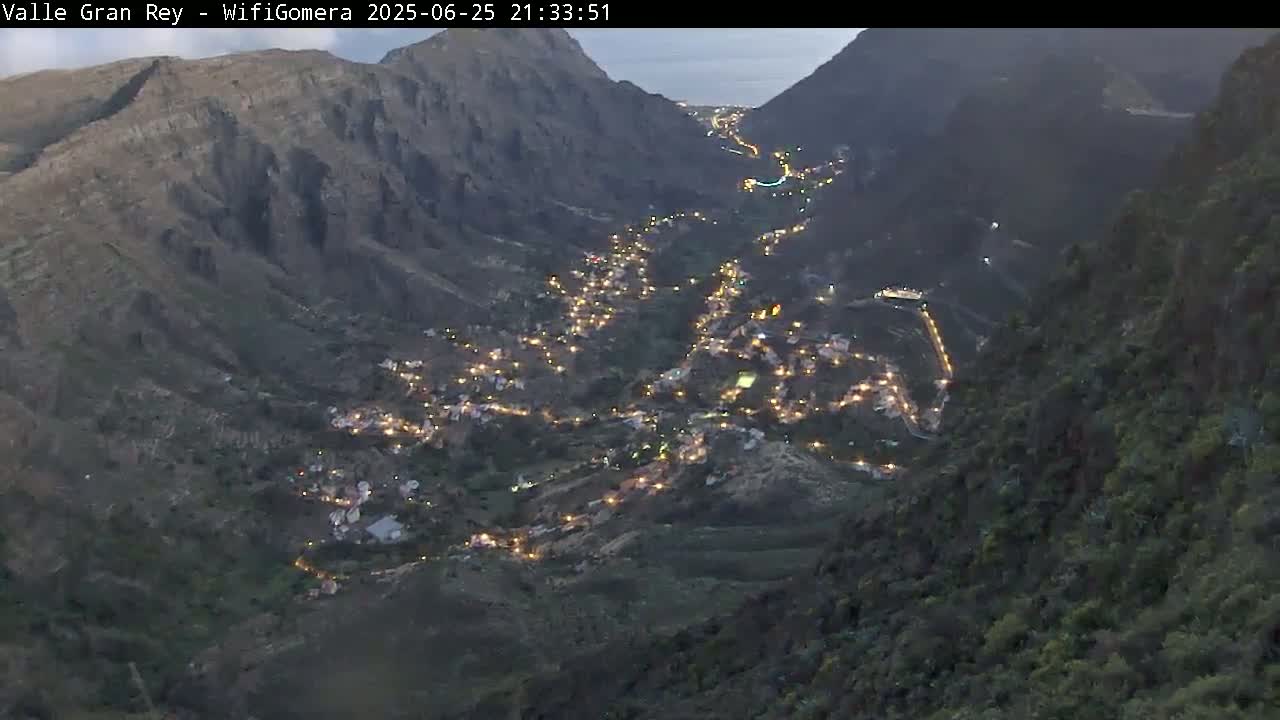 La Gomera, Valle Gran Rey & La Calera Live Cam -  Santa Cruz de Tenerife, Canary Islands, Spain