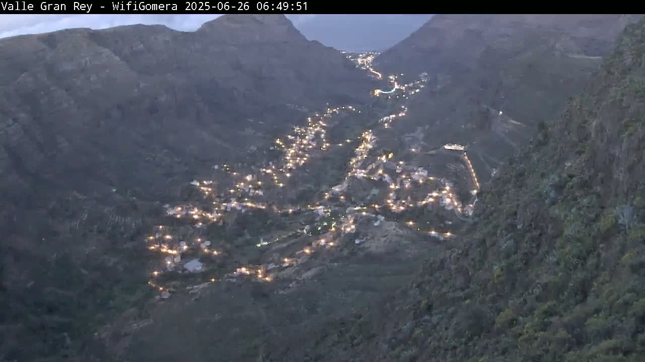 La Gomera, Valle Gran Rey & La Calera Live Cam -  Santa Cruz de Tenerife, Canary Islands, Spain