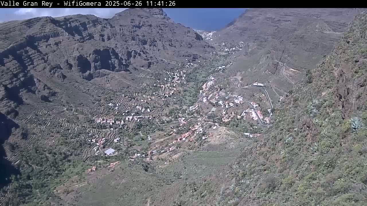 La Gomera, Valle Gran Rey & La Calera Live Cam -  Santa Cruz de Tenerife, Canary Islands, Spain