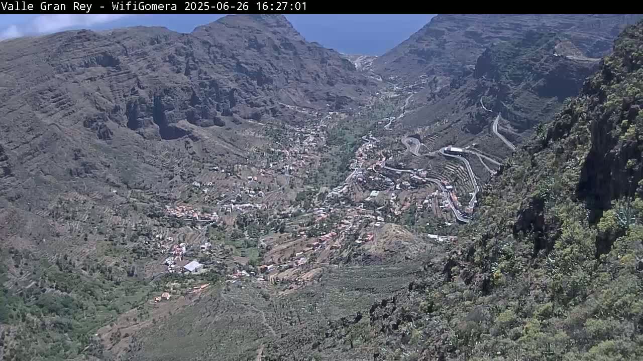 La Gomera, Valle Gran Rey & La Calera Live Cam -  Santa Cruz de Tenerife, Canary Islands, Spain