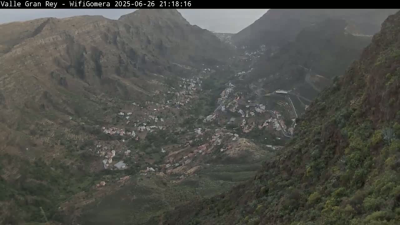 La Gomera, Valle Gran Rey & La Calera Live Cam -  Santa Cruz de Tenerife, Canary Islands, Spain
